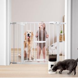 Baby Gate With Cat Door Adjustable