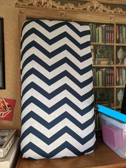 Navy blue chevron fitted crib sheet