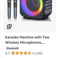 Karaoke Machine With 2 Wireless 