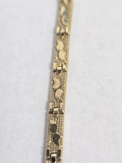 10kt Gold Nugget/Bar Link Bracelet 7.5"