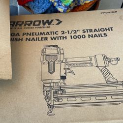 16 Ha Pneumatic 2-1/2 Straight Finish Nailer W 1000 Nails 