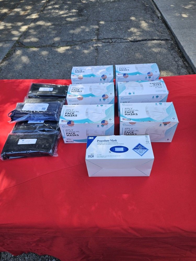 Large Group Of Quality 4 - Ply Surgical Face Masks ! 50 In Box / 10 In Pastic Covers ! All One Price !