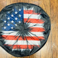 Delerain USA Flag Flower Spare Tire Cover