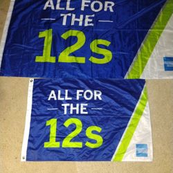2 Seattle Seahawk Flags (3x5 & 2x3).... Yes They Are Available