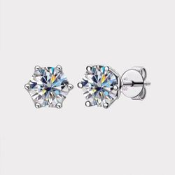 Silver Moissanite Diamond Earrings They Pass The Diamond Test And Everything