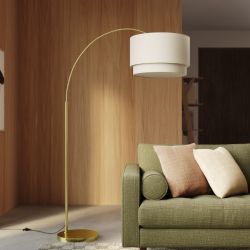 OPEN BOX!  Article Zebu Large Linen Floor Lamp - Delivery Available