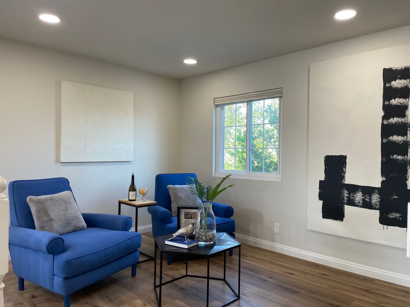 2 Blue Arm Chairs