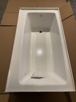 Delta Classic 500 60 in. x 32 in. Alcove Deep Soaking Bathtub with Left Drain in High Gloss White 