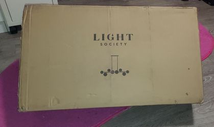 Light Society Trieste 8-Light Chandelier – Matte Black & Frosted Glass- NEW