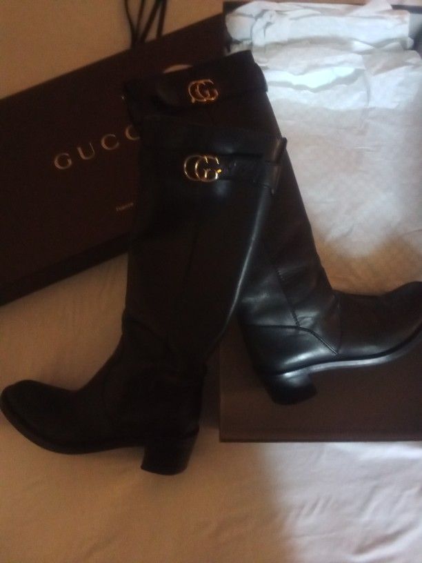 Real Gucci Leather Women's Boots