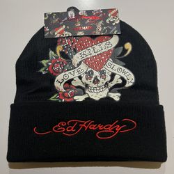 Ed Hardy Set of 2 Beanie Hats - One Size Love Kills Slowly
