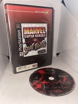 Marvel Super Heroes Vs Street Fighter (PlayStation 1 PS1, 1997) ☆ Hollywood Video Variant ☆
