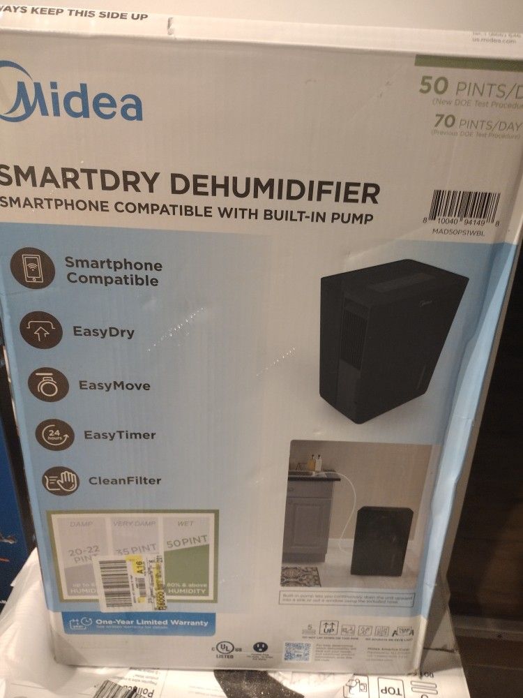 Midea Smartdry Dehumidifier 50 Pints