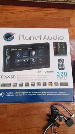 Planet Audio P9695B Car Stereo System - A-Link (Screen Mirroring), 6.95 Inch Double Din, Touchscreen