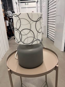 Table Lamp with Circle Pattern Shade