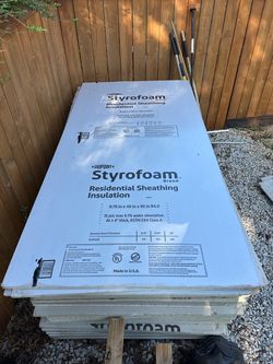 Styrofoam R-4 insulation boards -4x8 sheets
