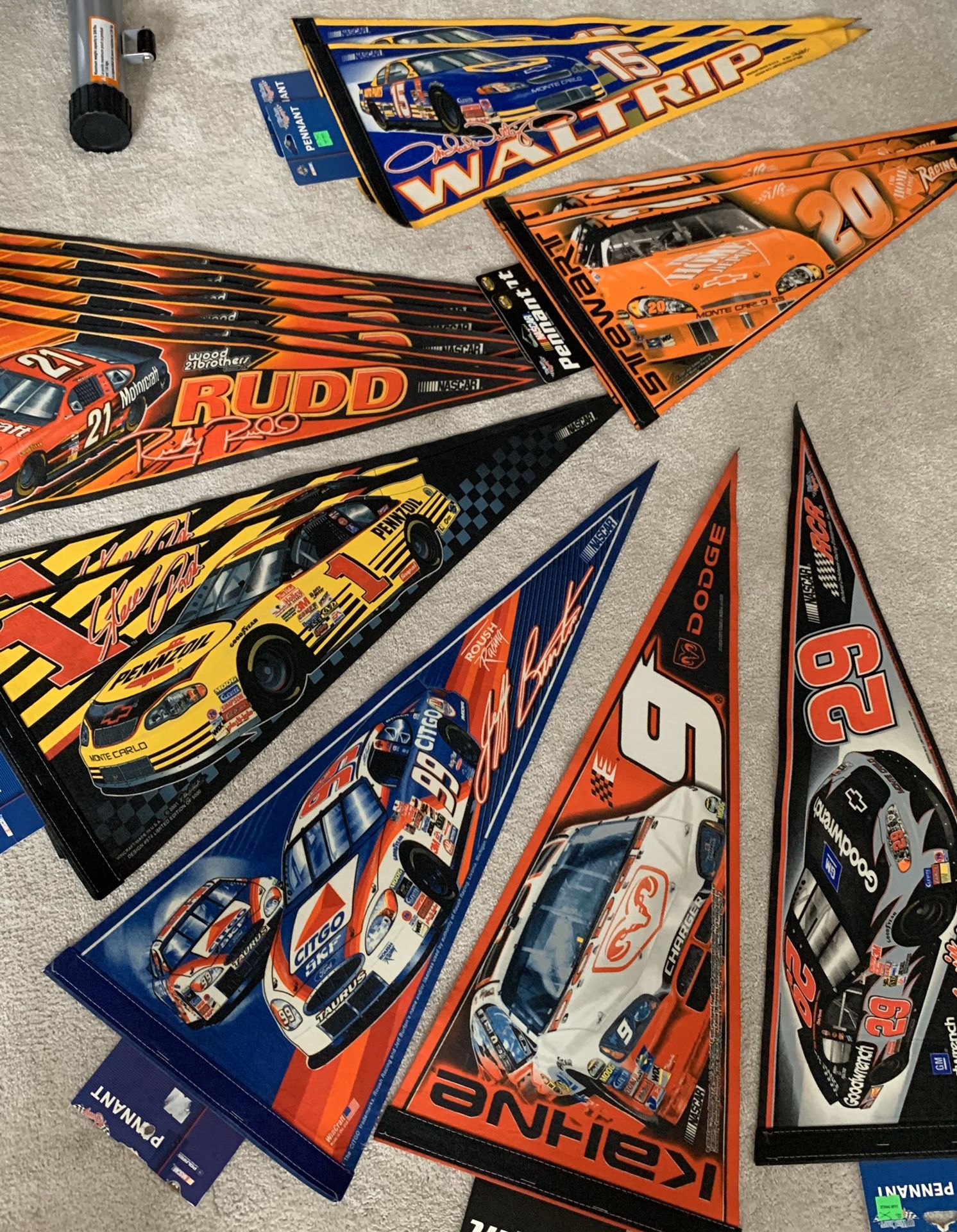 NASCAR Racer/racing pennant flags- assorted drivers