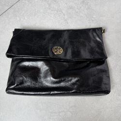 Tory Burch Fold Over Leather Clutch 