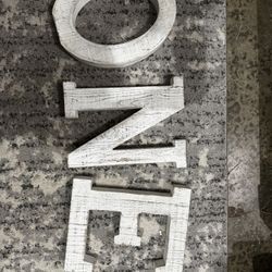 White “14” Wooden Letters 