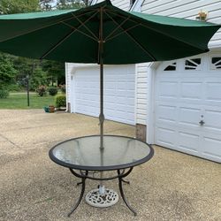 54” Diameter Glass Top Patio, Deck Or Porch Table