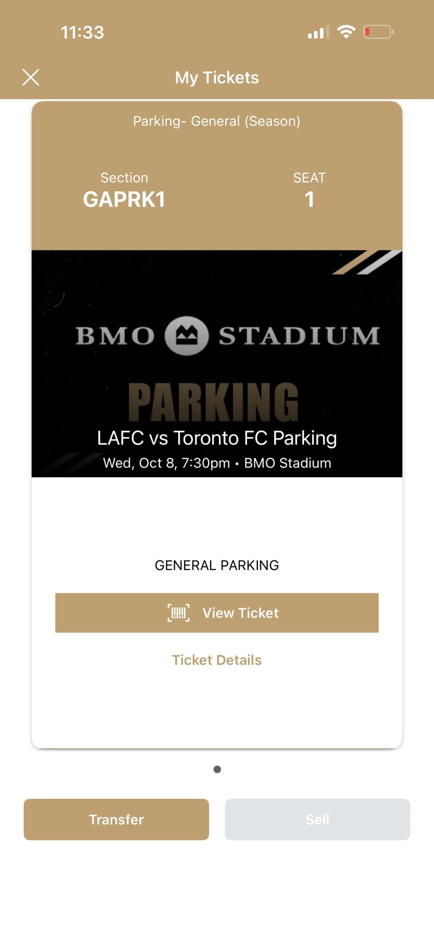 LAFC Parking $50