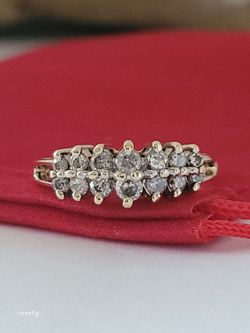 10K Yellow Gold Genuine Diamonds Tiara Design Ring Size 6, Solid Gold/ Anillo de Oro con Diamantes Genuinos! 👌🎁Post Tags: 10k 14k