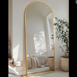 71 X 32 Gold Arch Mirror With Stand