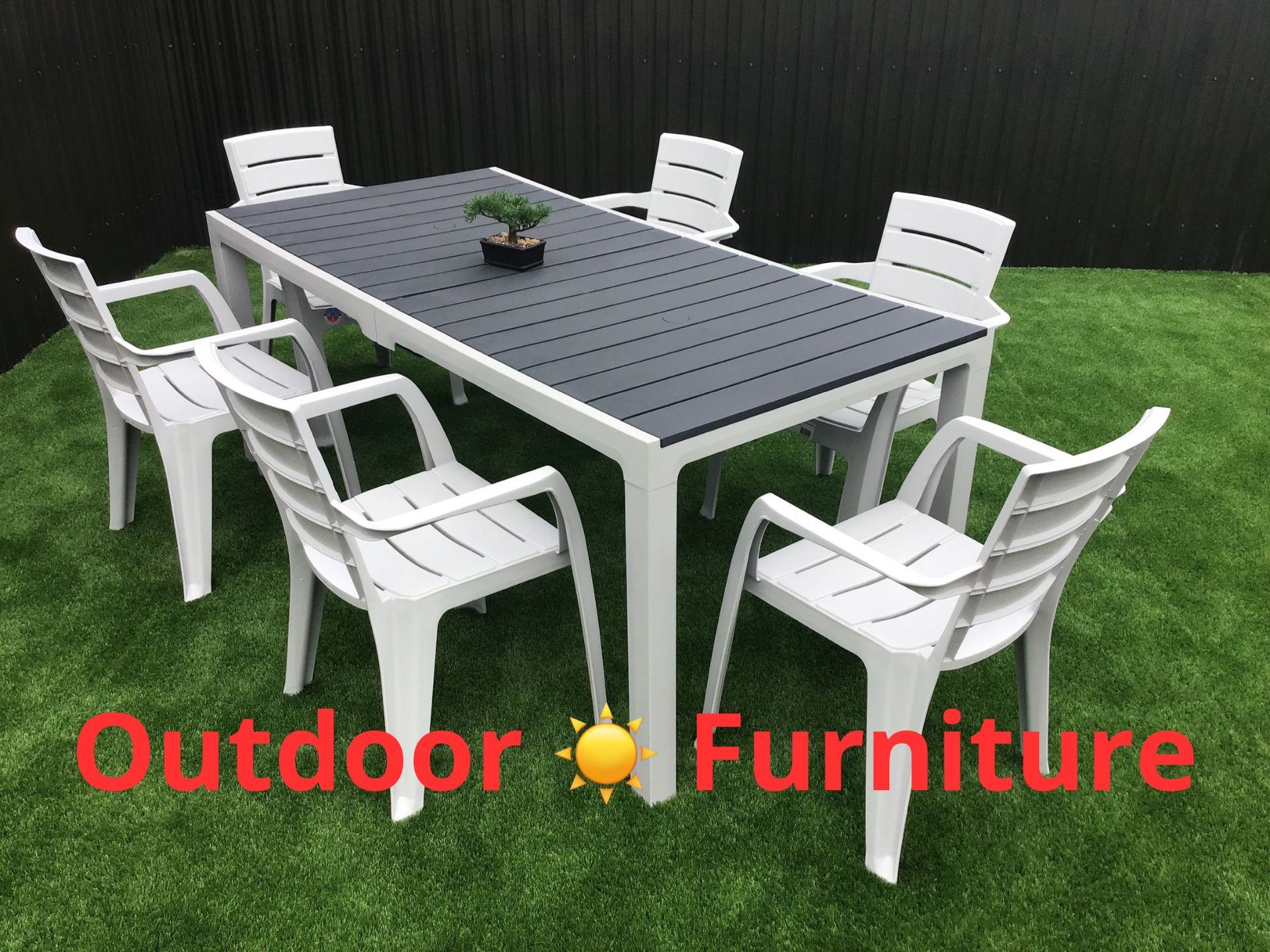Dining set, 6 chairs and table(NEW