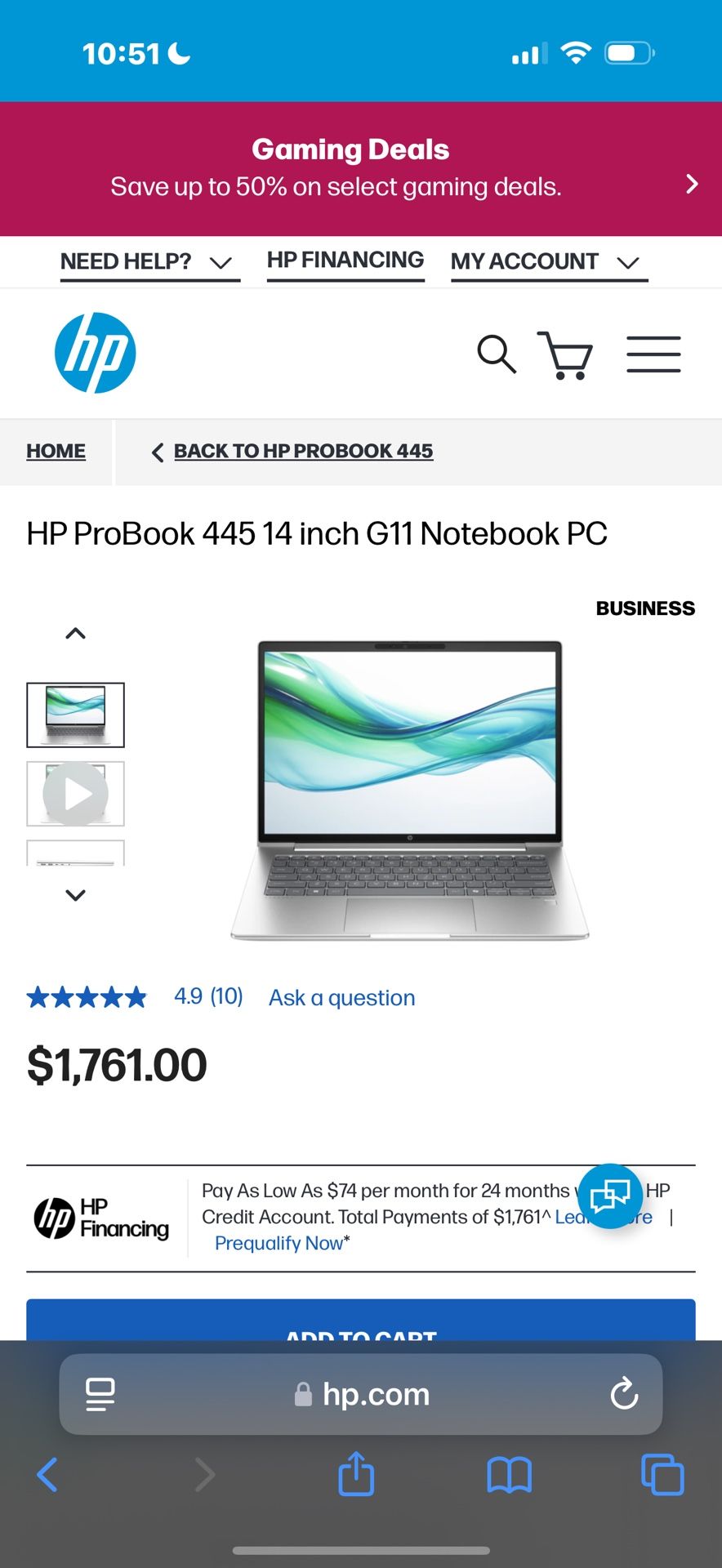 HP ProBook 445 14 inch G11 Notebook PC