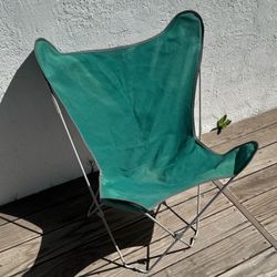 Butterfly Chair Green Canvas Foldable Outdoors Camping (Silver Lake)