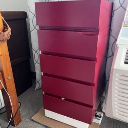 5 tier drawer in Red and White