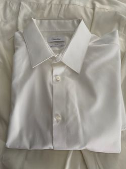 Calvin Klein White Mens Dress Shirt