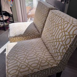 Two Accent Chairs - Yellow And Beige