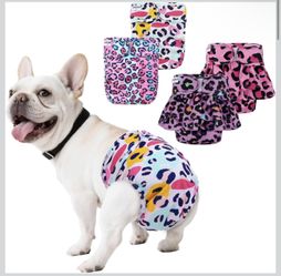 Female Dog Diapers Reusable No Tail Hole Period Panties Washable Diapers Female NEW 4 count