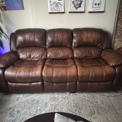 Leather Recliner Couch