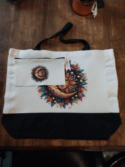 2pc Tote Bag Set Boho Sun and moon