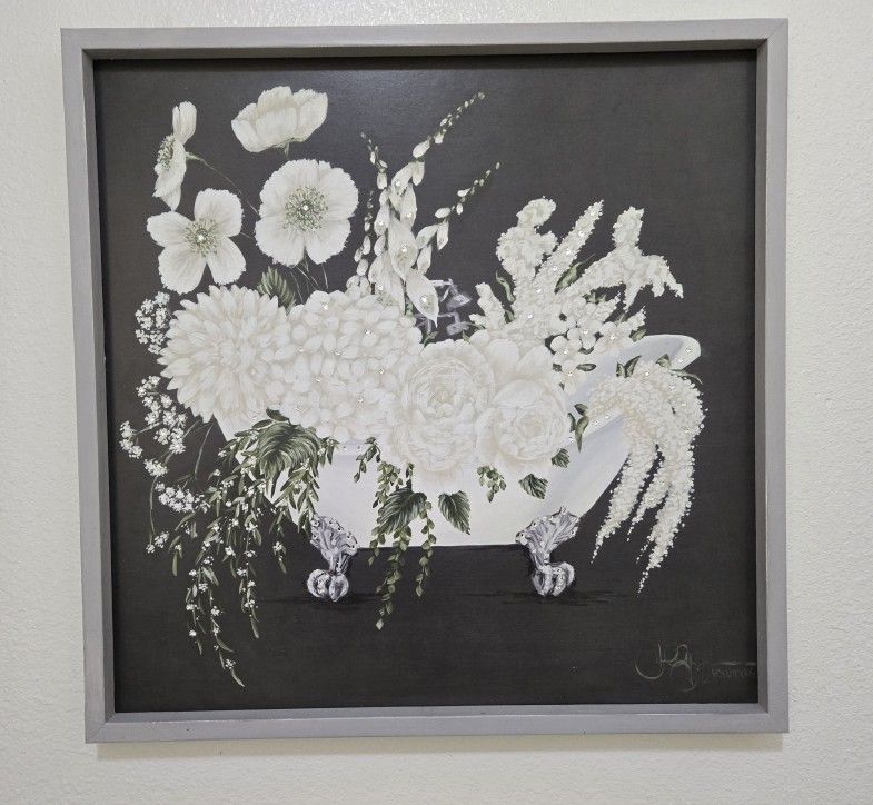 BATHROOM EMBELLISHED CRYSTAL 3 PIECE WALL ART SET