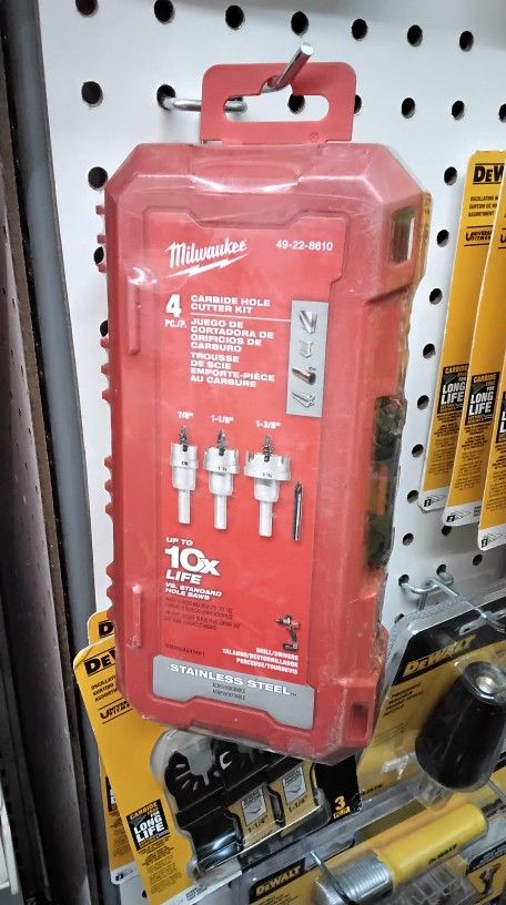MILWAUKEE 4 PC./P. CARBIDE HOLE CUTTER KIT