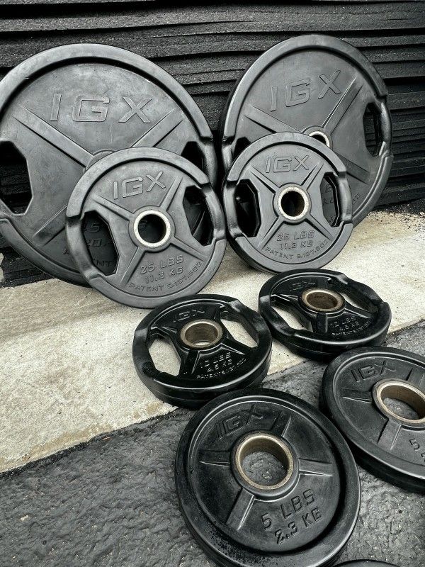 Rubber Coated Olympic Weights For Home Gym Weight Set
