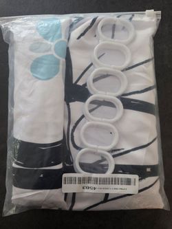 Shower Curtain with 12 hooks