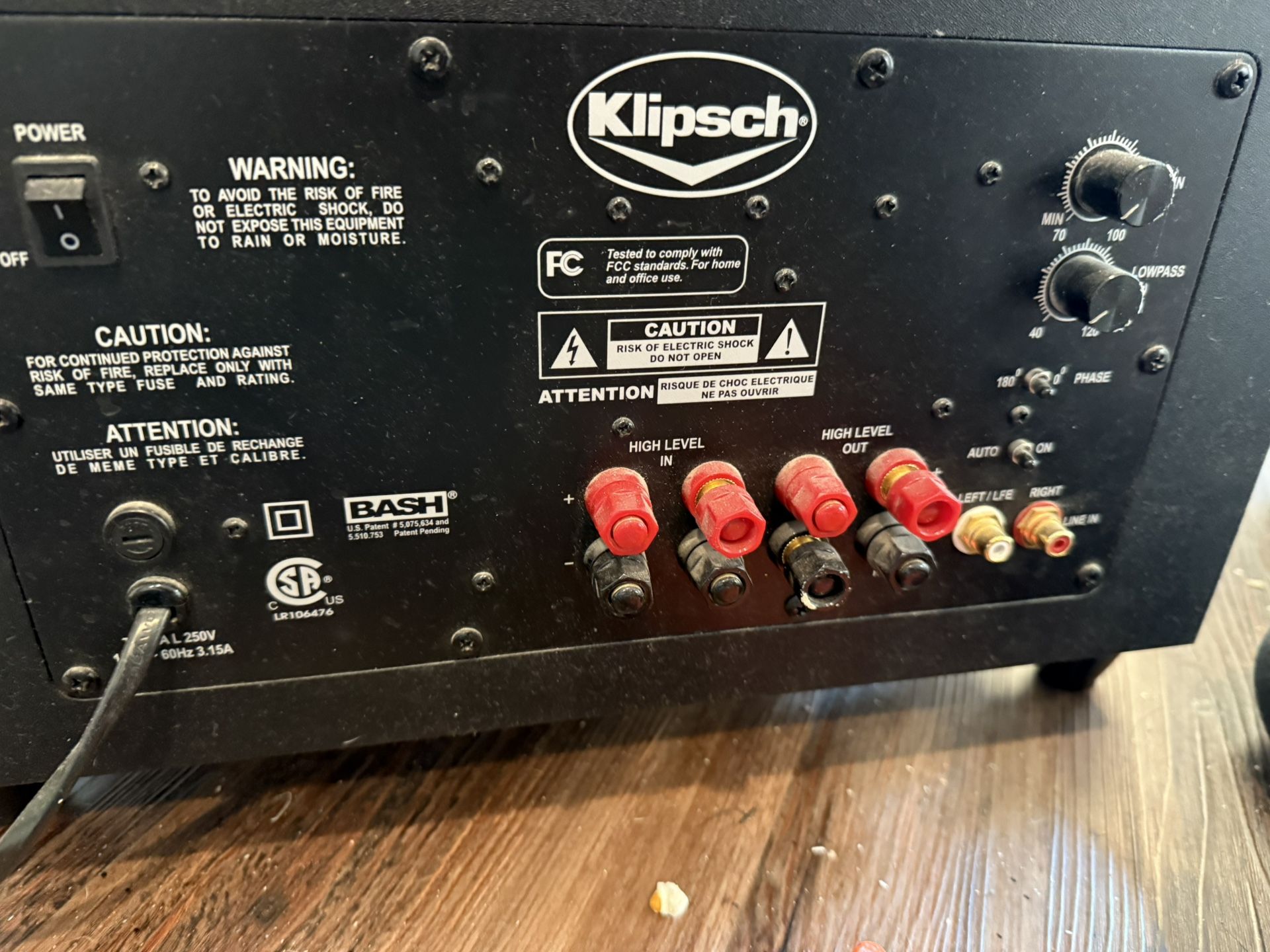 Klipsch 12" Subwoofer S/N: SUB12S+10140146