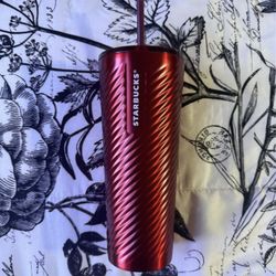 Starbucks Tumbler Christmas 2022 - Holiday Red Metal Spiral- 24oz