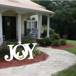 Joy Nativity Yard Art