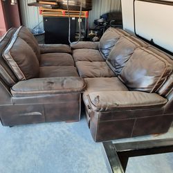 Leather Couch & Loveseat Set