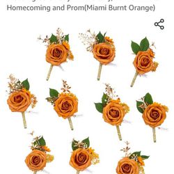 Wedding Boutonnieres Burnt Orange
