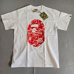 Pink Camo White BAPE Tee Shirt New Medium 1:1