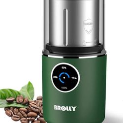 Cordless Coffee Grinder Electric, Spice Grinder Electric, USB Charge with Removable Stainless Steel Bowl and Blade, Grinder for Coffee Bean, Spices, H