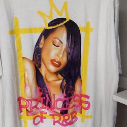 AALIYAH WHITE T-SHIRT, sz 3X  $12  GLENN HEIGHTS TX PPU OR SHIPPING AVAILABLE 