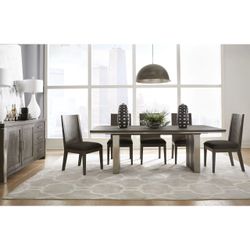 Modern Dining Set 7 Piece in Graphite Gray