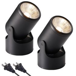 Set of 2 3000K 6W LED Adjustable Spotlight Indoor Plug-in for Plant/Picture/Artwork
